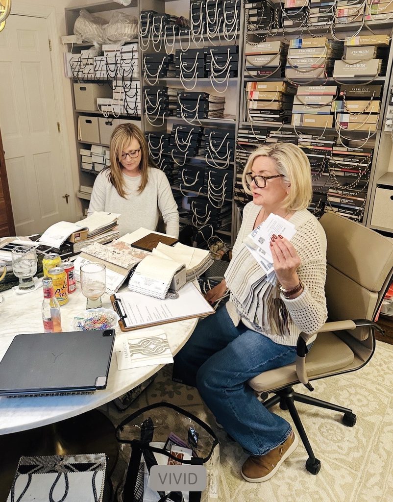 Chattanooga Window Treatments and designer Holly Vandagriff selecting fabrics at the design studio