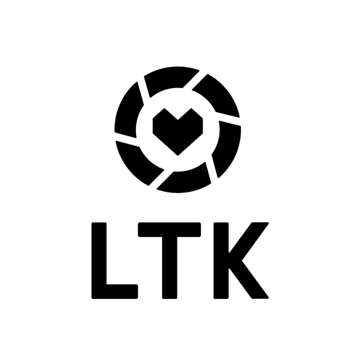 Black LTK logo featuring a stylized heart inside a circular segmented shape above the bold letters "LTK" on a white background.
